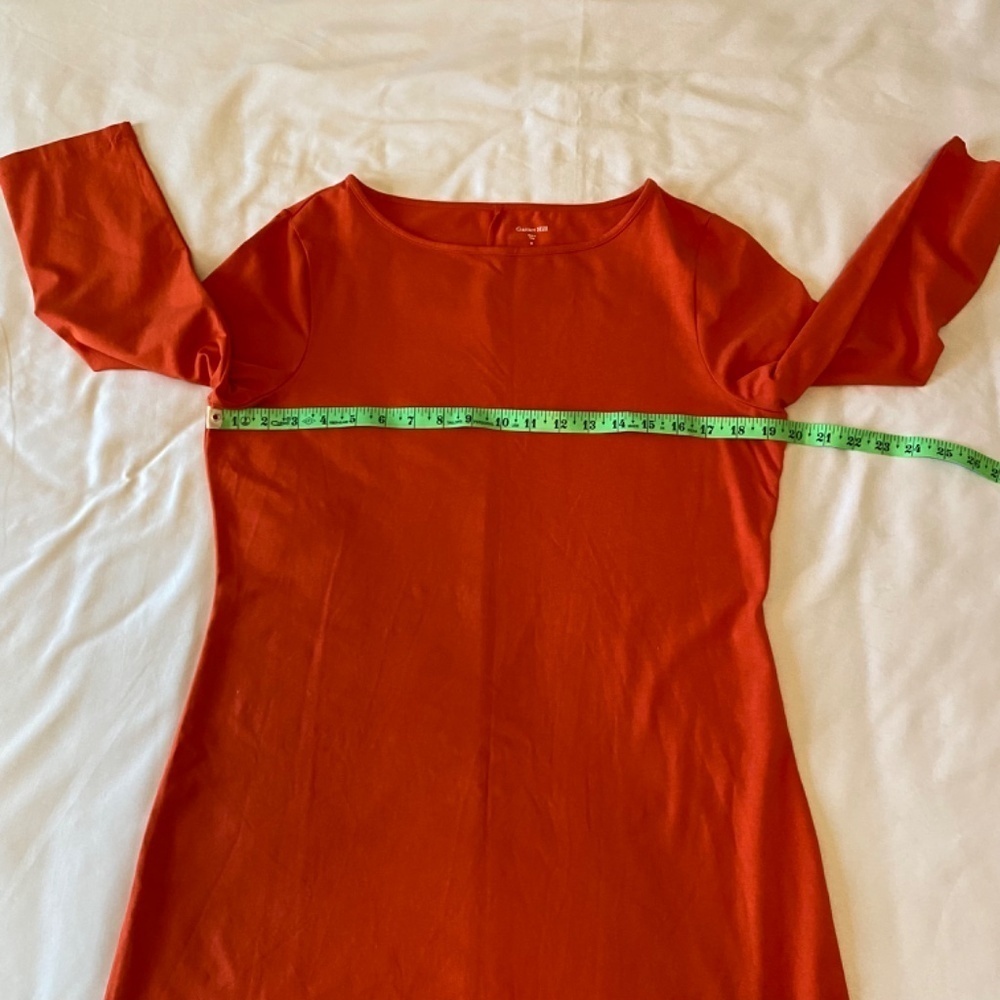 Garnet Hill-Favorite A Line Dress-3/4 Sleeve-Burnt Orange-Women's Size Medium - Picture 4 of 8